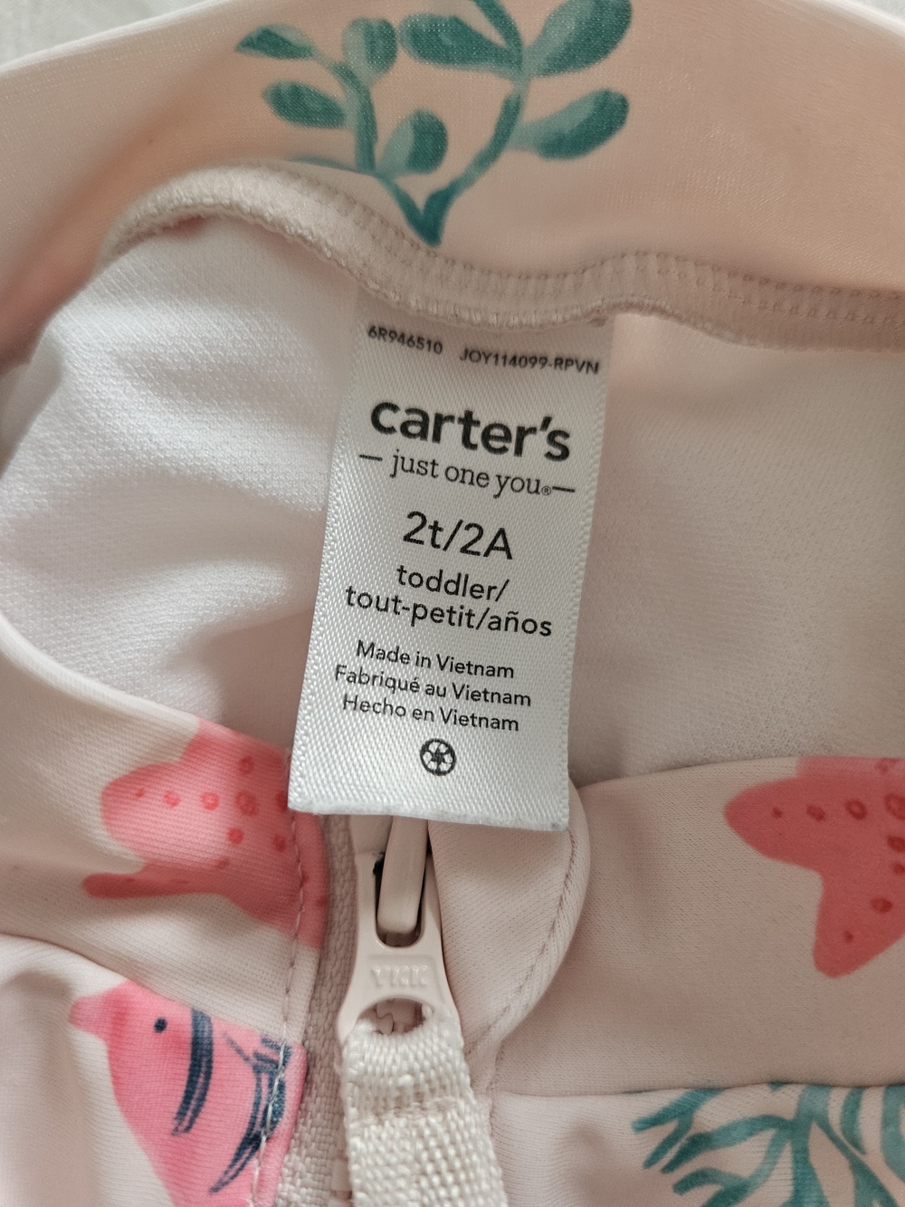 Carter's Girls Pink Floral & Seashell Two-Piece and Rashguard Swimsuits - Picture 4 of 9
